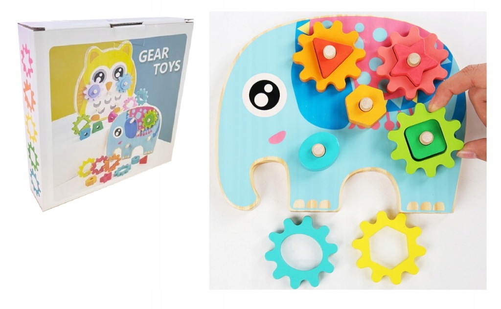 zabawka drewniana TRYBY - SŁOŃ w kartonie 21x21x4,5 cm NT3686