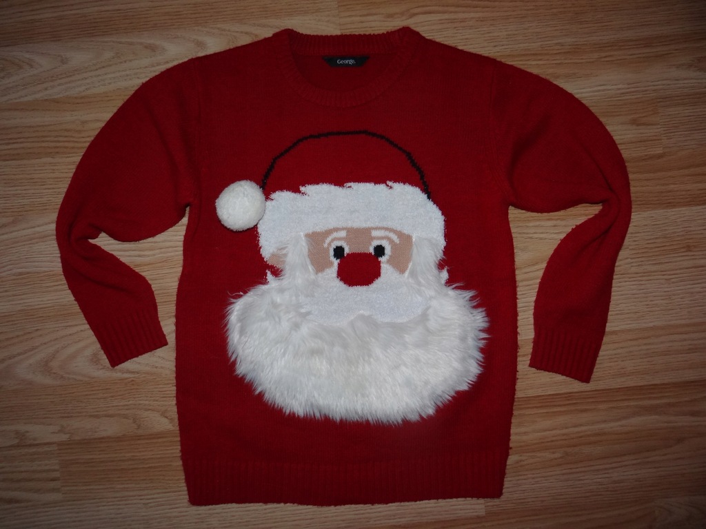 GEORGE ciepły świąteczny zimowy sweter Mikołaj