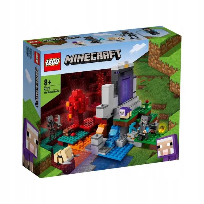 Klocki Zestaw Figurki Kreatywne LEGO Minecraft Zniszczony Portal 21172