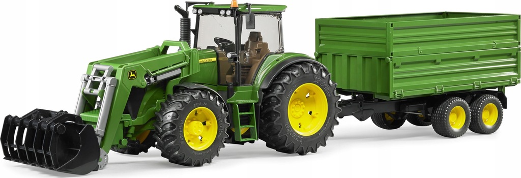 Traktor John Deere 7930 z ładowarką i przyczepą