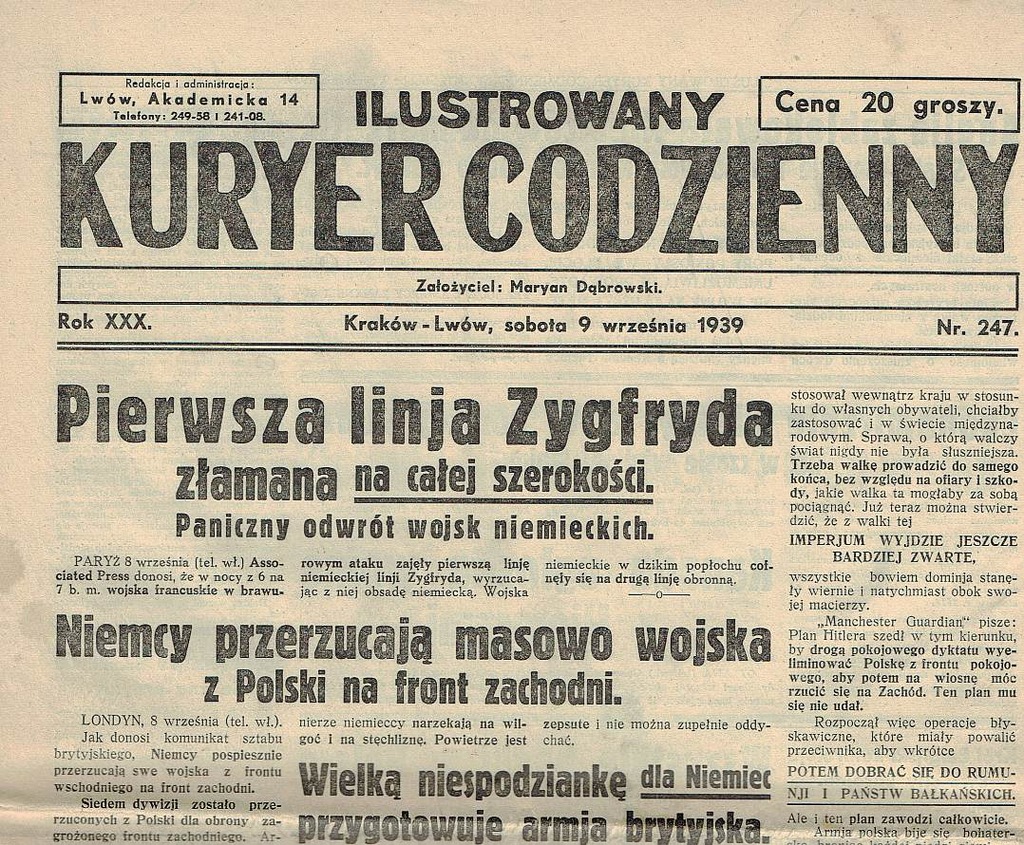 9 września 1939 ILUSTROWANY KURYER CODZIENNY Lwów