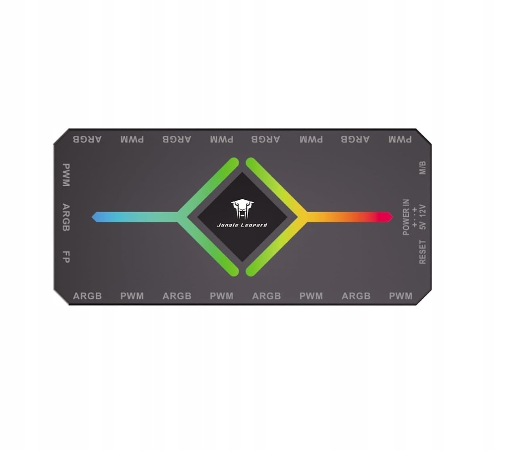 TZMRIT 2-w-1 ARGB PWM Fan Hub Koncentrator Wentylatorów i ARGB Czarny