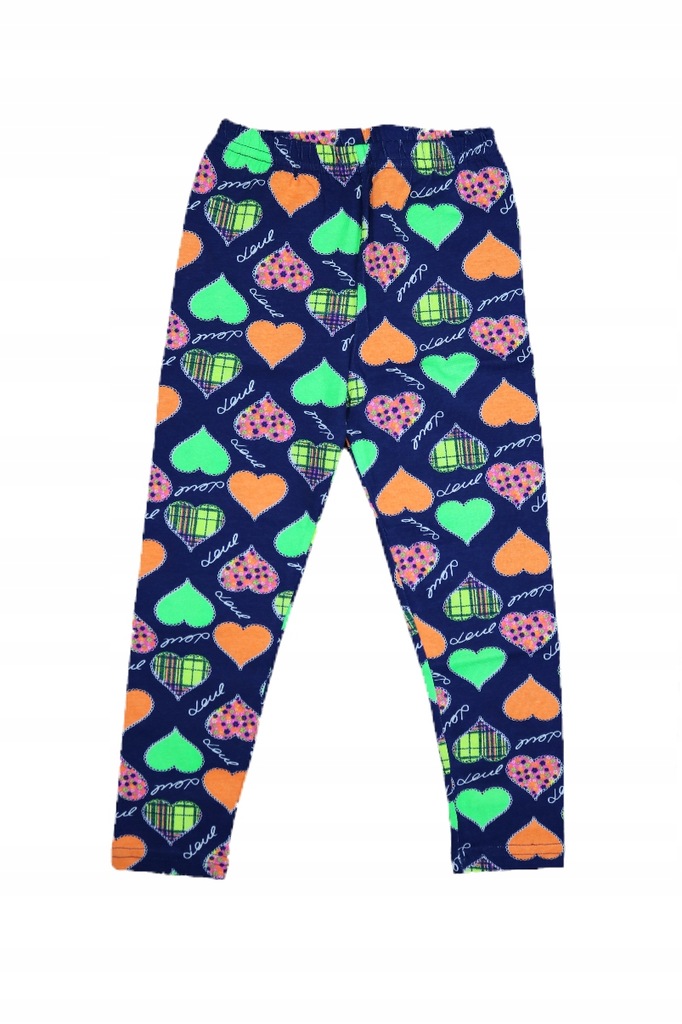 legginsy getry Neon hearts 104 cm 4 lata bawełna