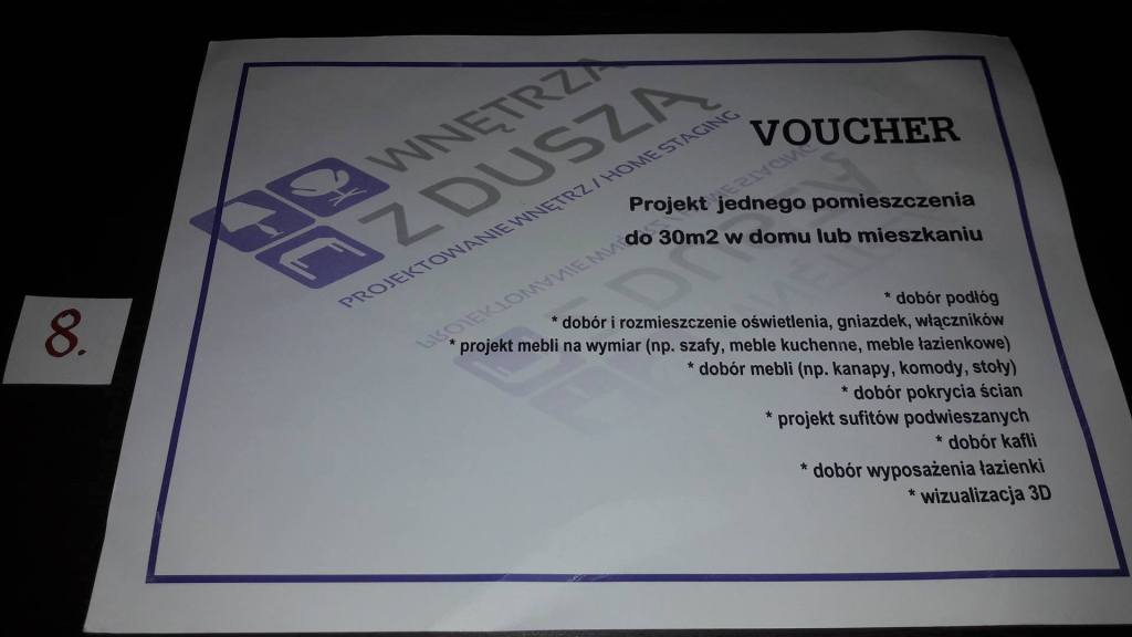 Aukcja nr 8 -Voucher na projekt pomieszczenia