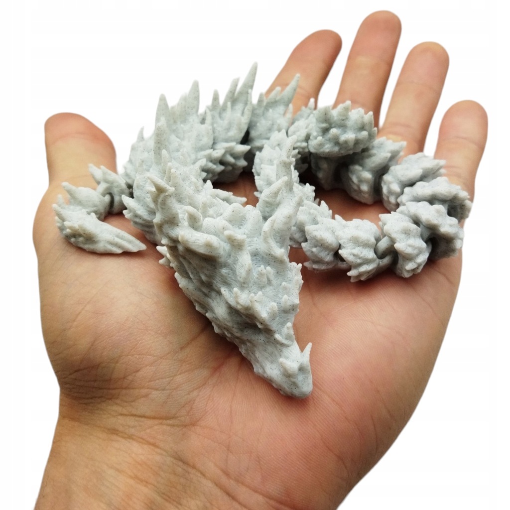 Ruszający smok - Krystal Dragon - Kolor Biały Marmur
