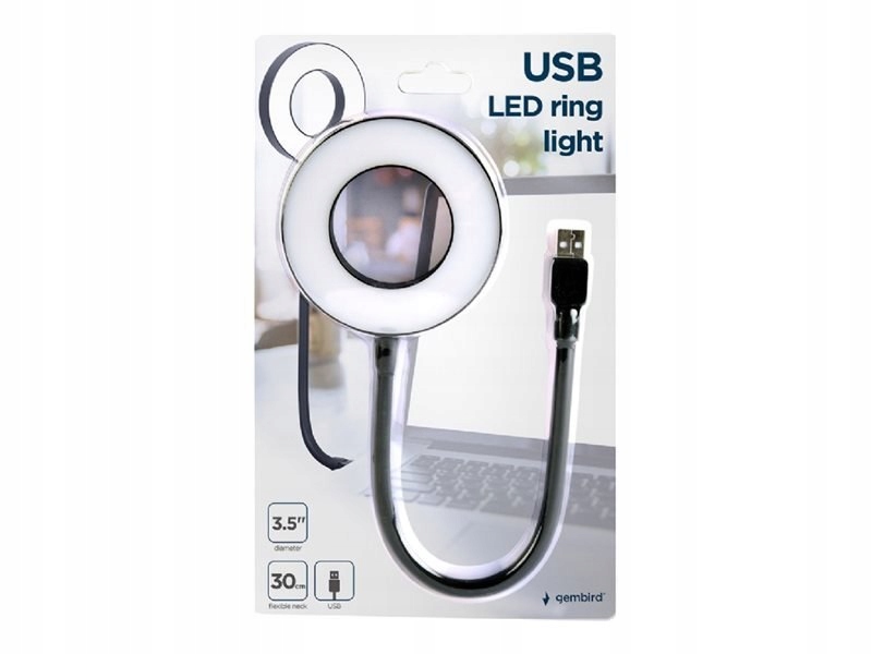 Gembird Pierścień oświetlający USB Gembird NL-LEDRING-01 | Biały 6500K | N/