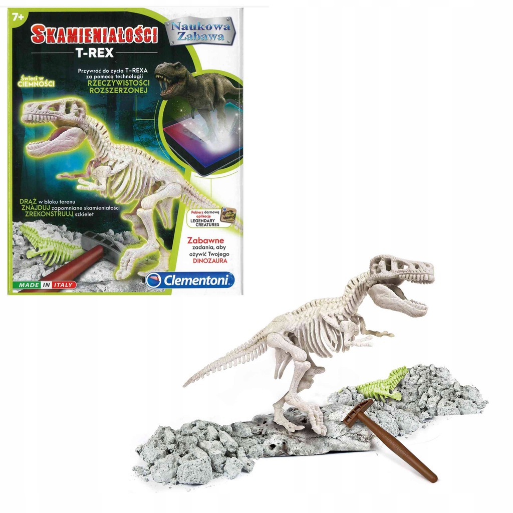 Clementoni skamieniałości T-Rex Tyranozaur świeci