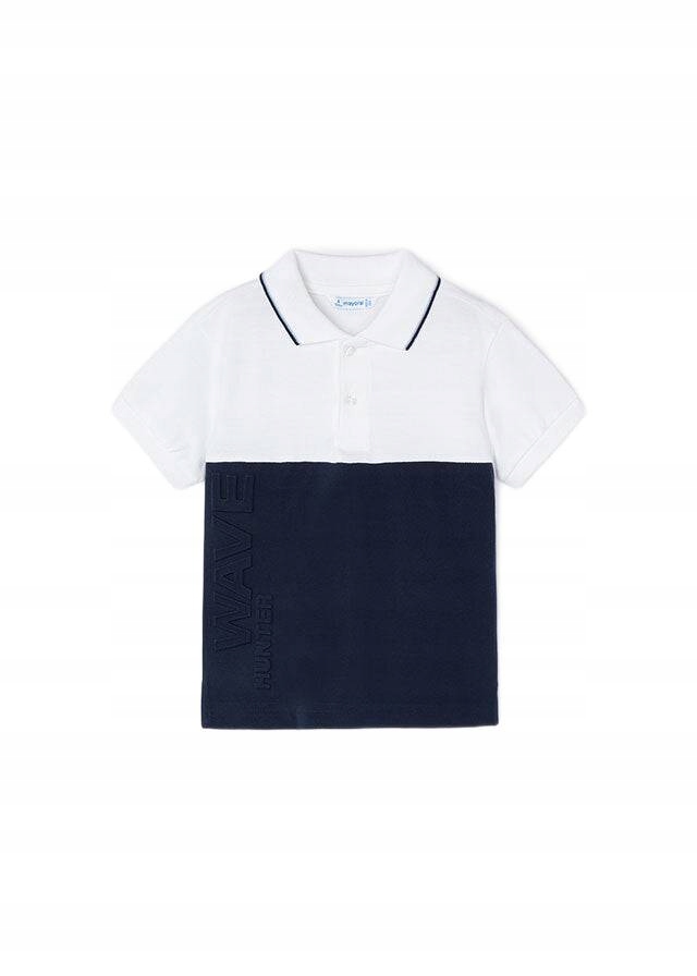 MAYORAL POLO KRÓTKI RĘKAW EMBOSSED KOLOR CHŁOPIEC - ROZMIAR 4