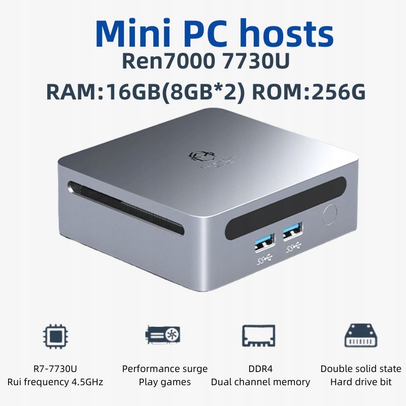 Mini PC Ren7000 7730U AMD R7-7730U+16GB(8GB*2)+256GB DDR4 WiFi6