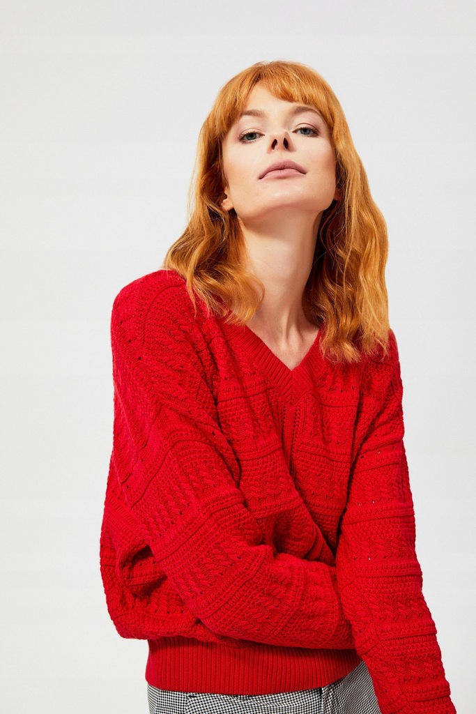 MOODO Sweter bawełniany Z-SW-3003 RED; S