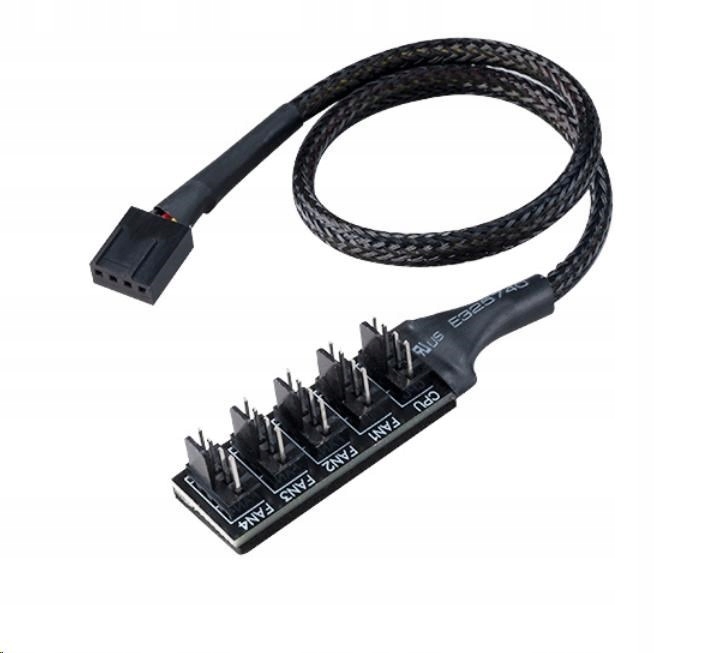 AKASA FLEXA FP5H rozgałęźnik rozdzielacz z 1x 4pin PWM na 5x 4pin PWM 30cm