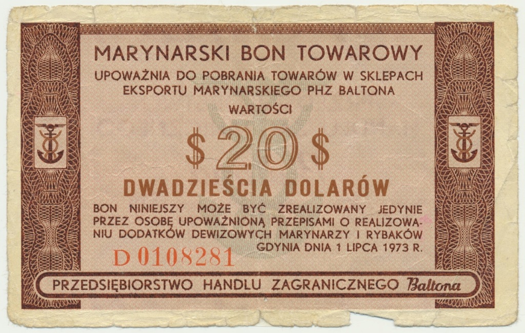 20 dolarów Baltona 1973 sprawdź jak rzadki Cz.Miłczak B47c