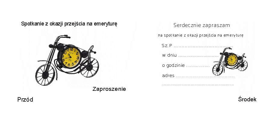 Zaproszenia zaproszenie emerytura koperta gratis