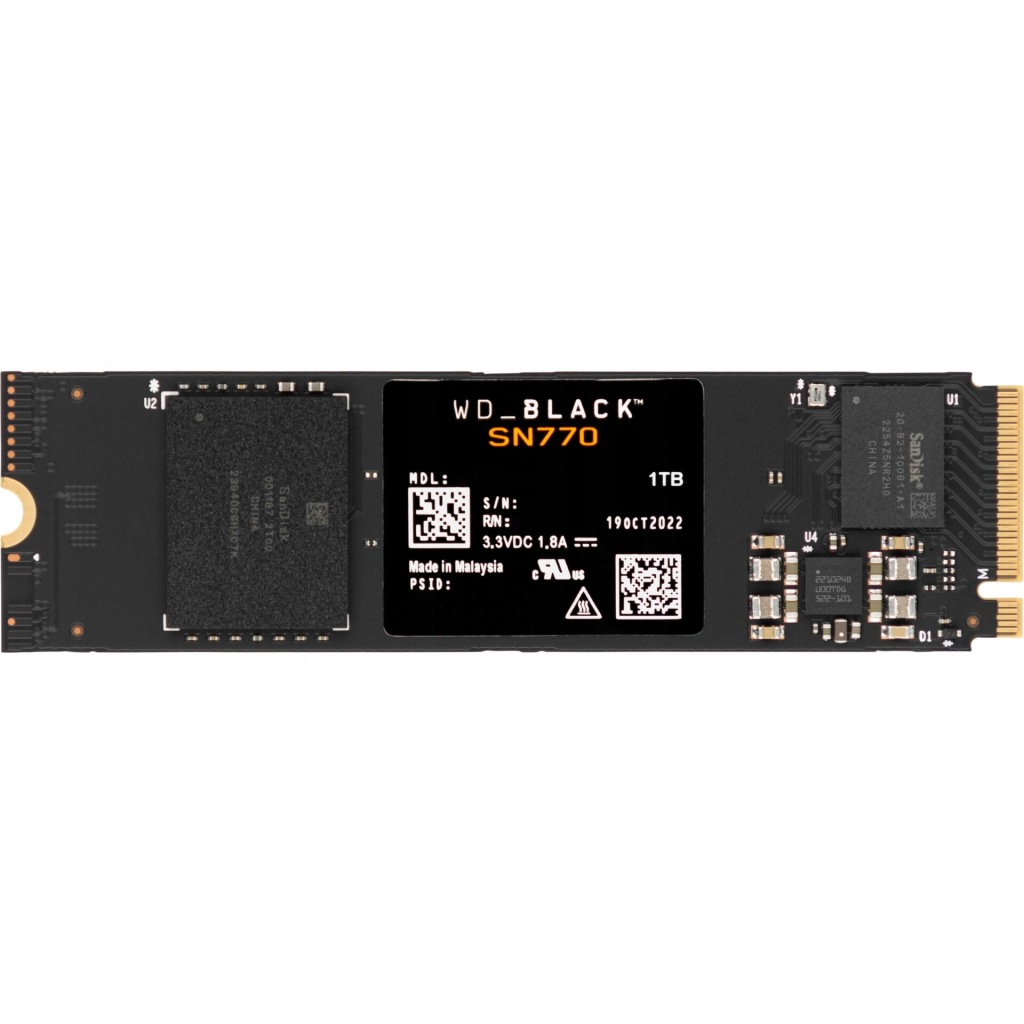 Western Digital Black SSD 1TB SN770 NvMe WDS100T3X0E