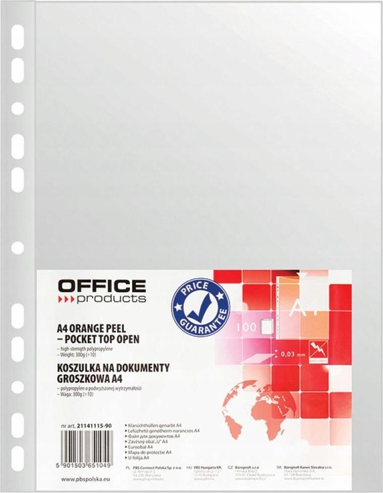 Koszulka groszkowa Office Products A4/100 30 mic.