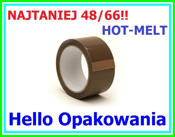 TAŚMA PAKOWA HOT MELT 48/66 kauczuk 48x66 SOLVENT