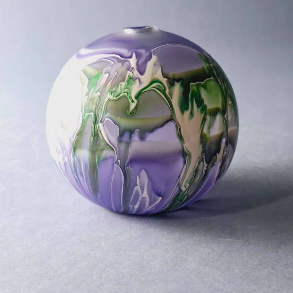 PIĘKNA MALOWANA BOMBKA WAZONIK LAMPKA NACZYNIE SZKLANE