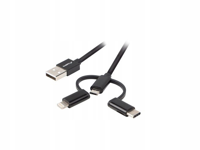 Kabel Premium 3in1 USB AM - micro USB BM + Lightni