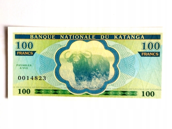 KATANGA - 100 franków 2013 UNC, bawół !!!
