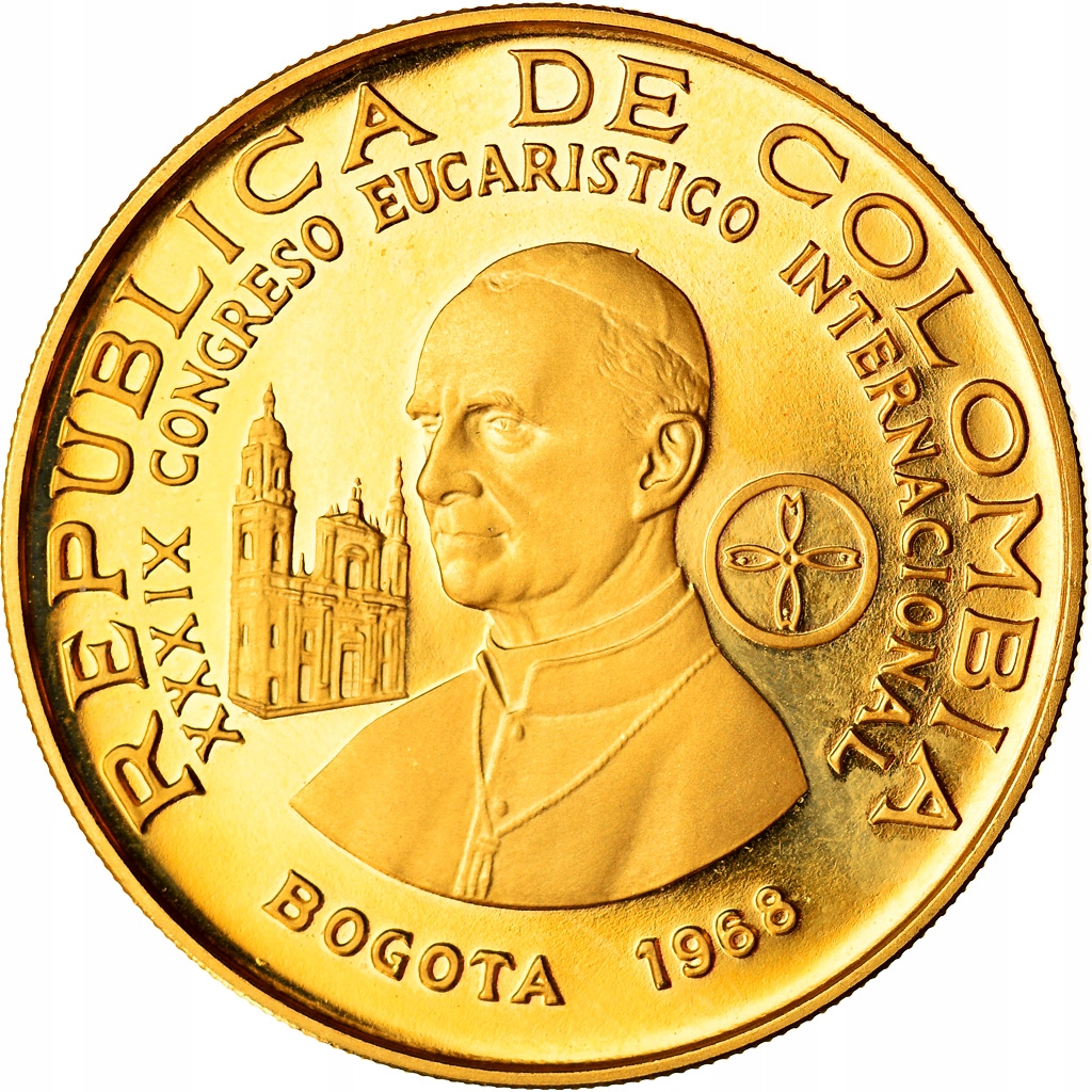Moneta, Colombia, 500 Pesos, 1968, Bogota, MS(63),