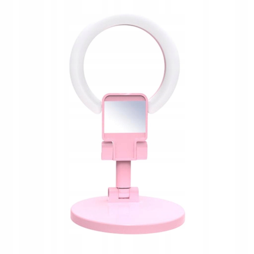 Portable Foldable LED Rechargeable Selfie Fill Light with Stand with pink