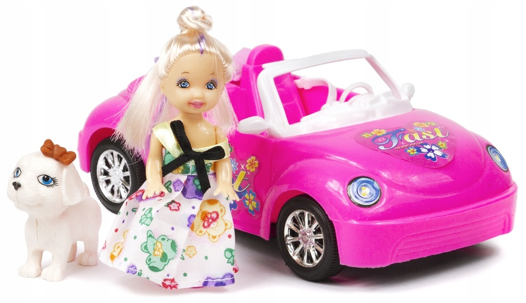 AUTO DLA LALKI CABRIOLET SAMOCHÓD LALECZKA PIESEK AKCESORIA