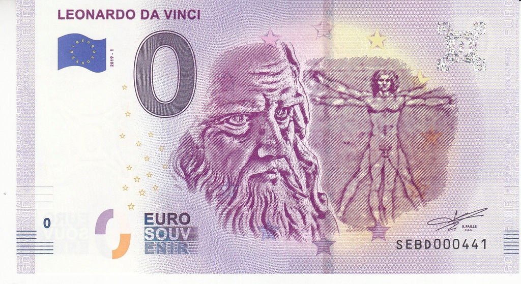 Купить ЕС - Банкнота 0 -евро- Италия 2019 -1-Леонардо д.В.: отзывы, фото, характеристики в интерне-магазине Aredi.ru