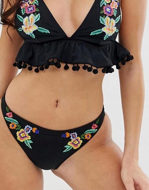 ASOS DESIGN__XDN CZARNY DÓŁ Z BIKINI WE WZÓR__S