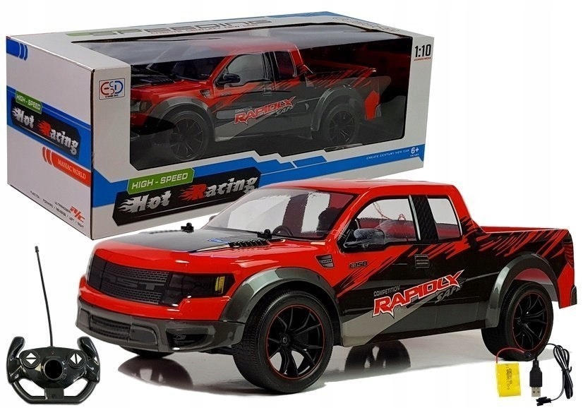 AUTO ZDALNIE STEROWANE PICK UP 1:10 CZERWONE R/C