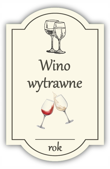 Wino WYTRAWNE - etykieta na butelkę 1 szt.