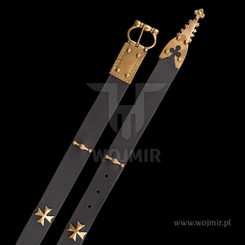 Pas rycerski, krzyżowca, średniowieczny typ 8 czarny od wojmir