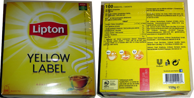 Lipton yellow label, 100 torebek