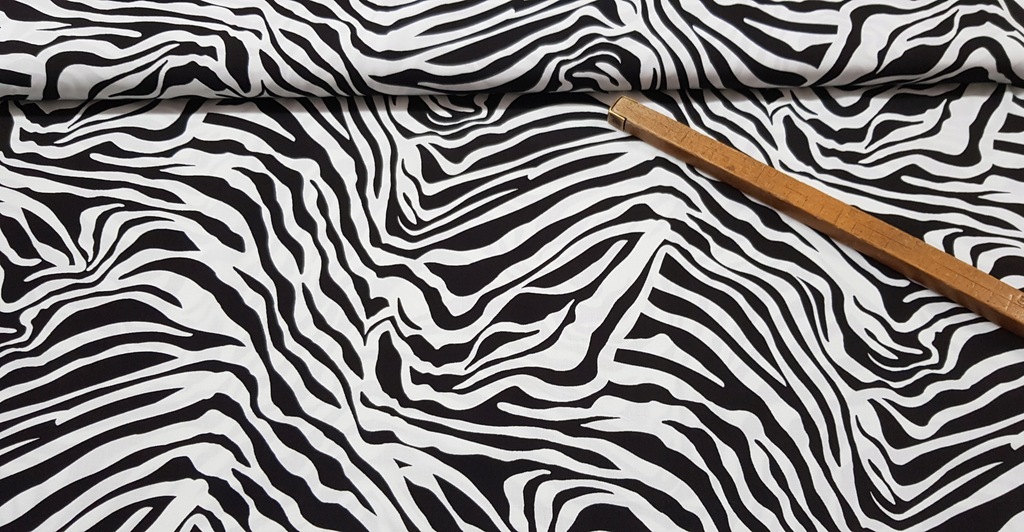 Wiskoza zebra biało czarny