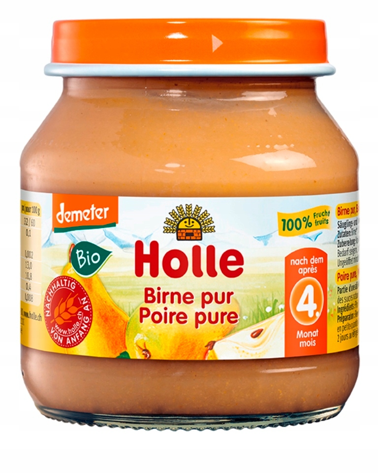 HOLLE Deserek Owoce BIO Przetarta gruszka 125g