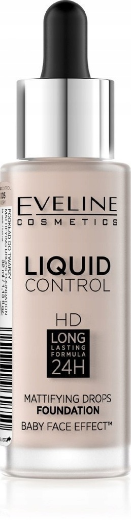 Eveline Liquid Control HD Podkład do twarzy z dropperem nr 005 Ivory 32ml