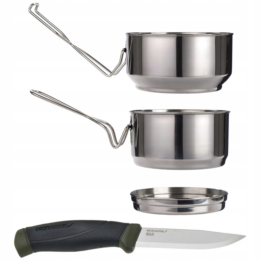 Menażka ze stali Helikon 3cz. + Nóż Mora Companion