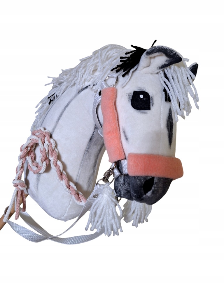 Hobby horse /koń na kiju -A3 -maść siwy-kolor ecru ,,Rita""