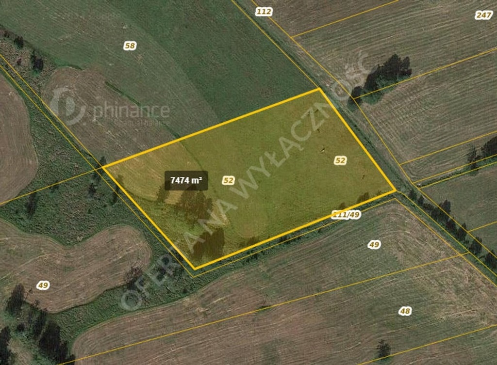 Działka, Kobylin, Goworowo (gm.), 7474 m²