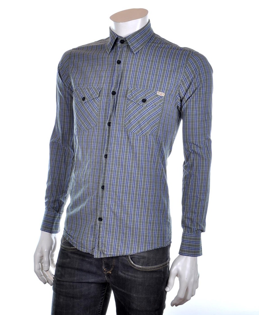 JACK & JONES KOSZULA MĘSKA W KRATKĘ - 37 / S