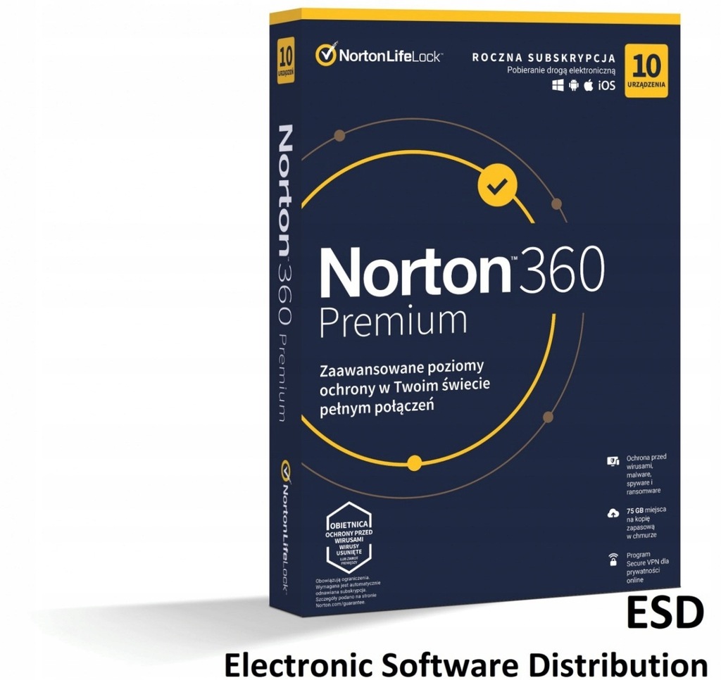 *ESD Norton360 PREM 75GB PL 1U 10Dvc 1Y 21408237