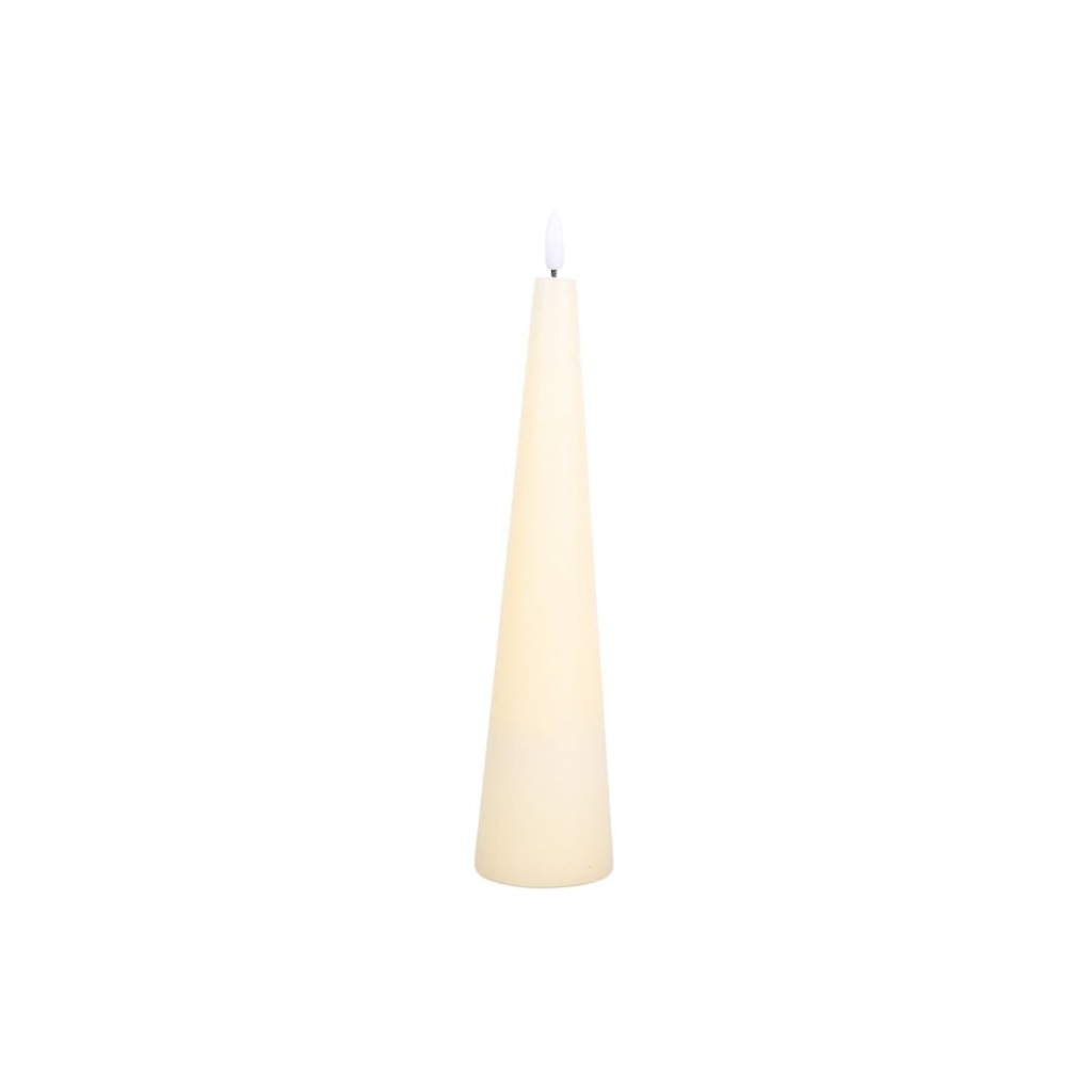 Beżowa świeca LED stożkowa - 6 cm x 25 cm
