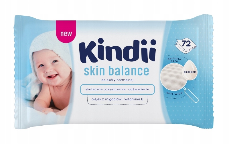 Kindii Skin Balance Chusteczki dla niemowląt 72szt