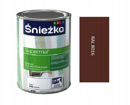 FARBA MATOWA Śnieżka olejna ftalowa 10l BRĄZOWA