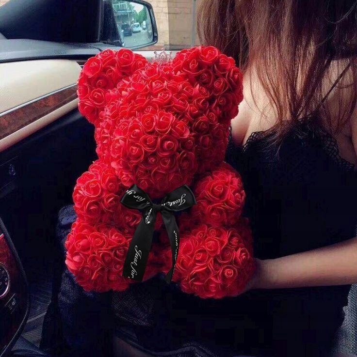 Купить Плюшевый мишка с Розой, подарок женщине на День святого Валентина, 3 цвета: отзывы, фото, характеристики в интерне-магазине Aredi.ru