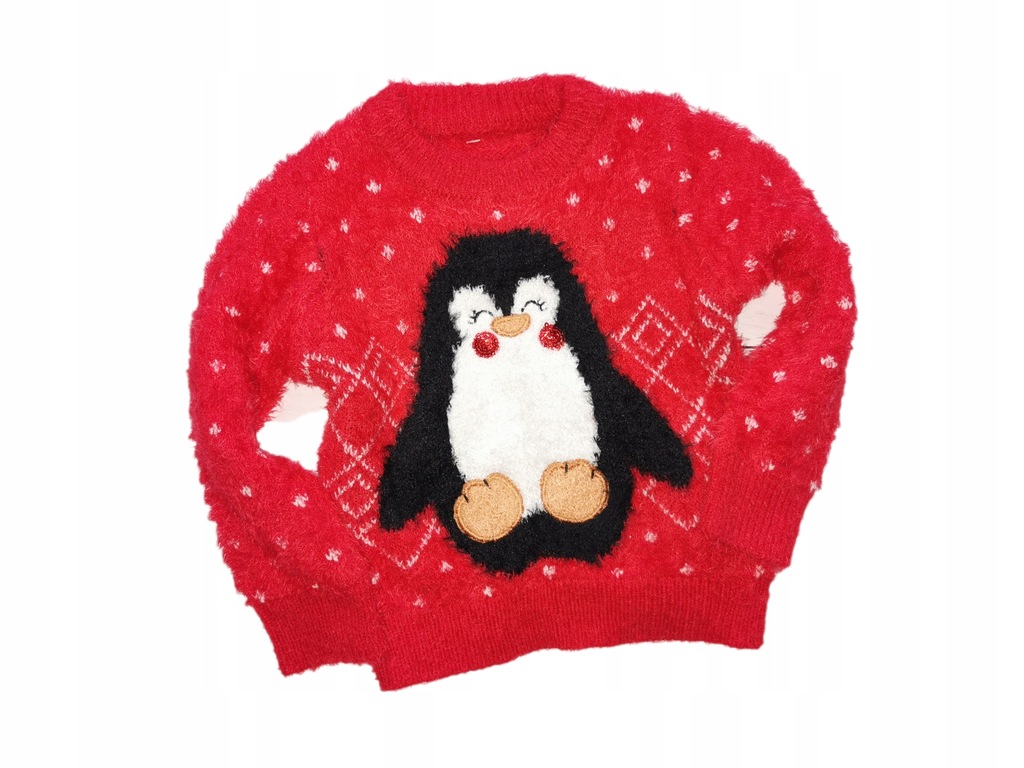 NUTMEG*Świąteczny sweterek z Pingwinkiem 12-18 M 86 cm
