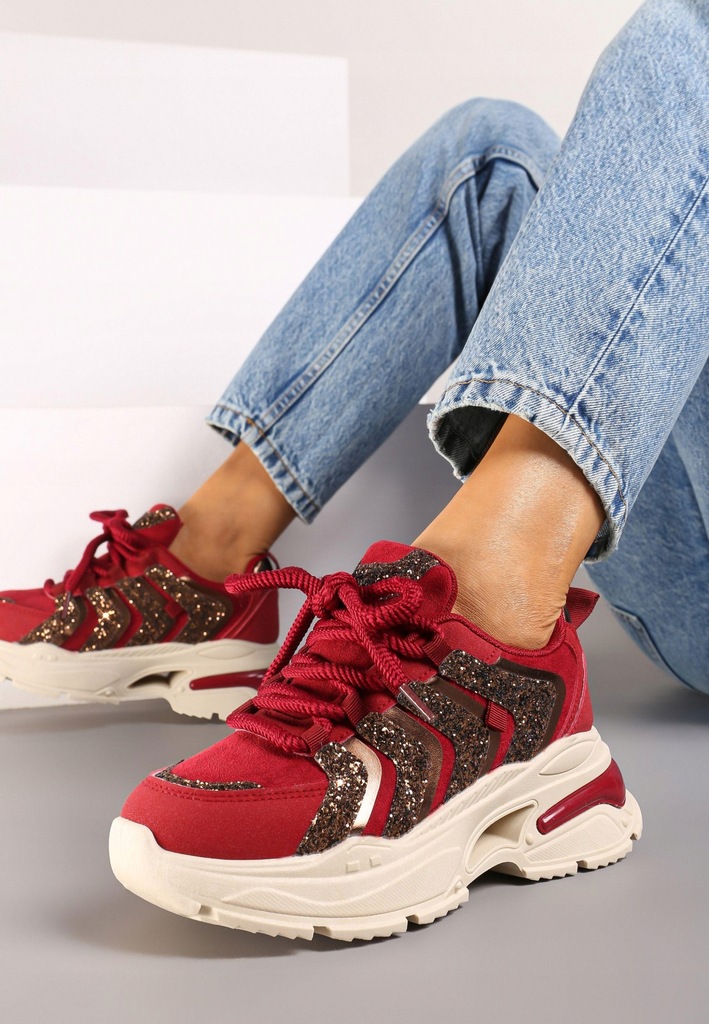 Born2Be Bordowe Sneakersy damskie 37