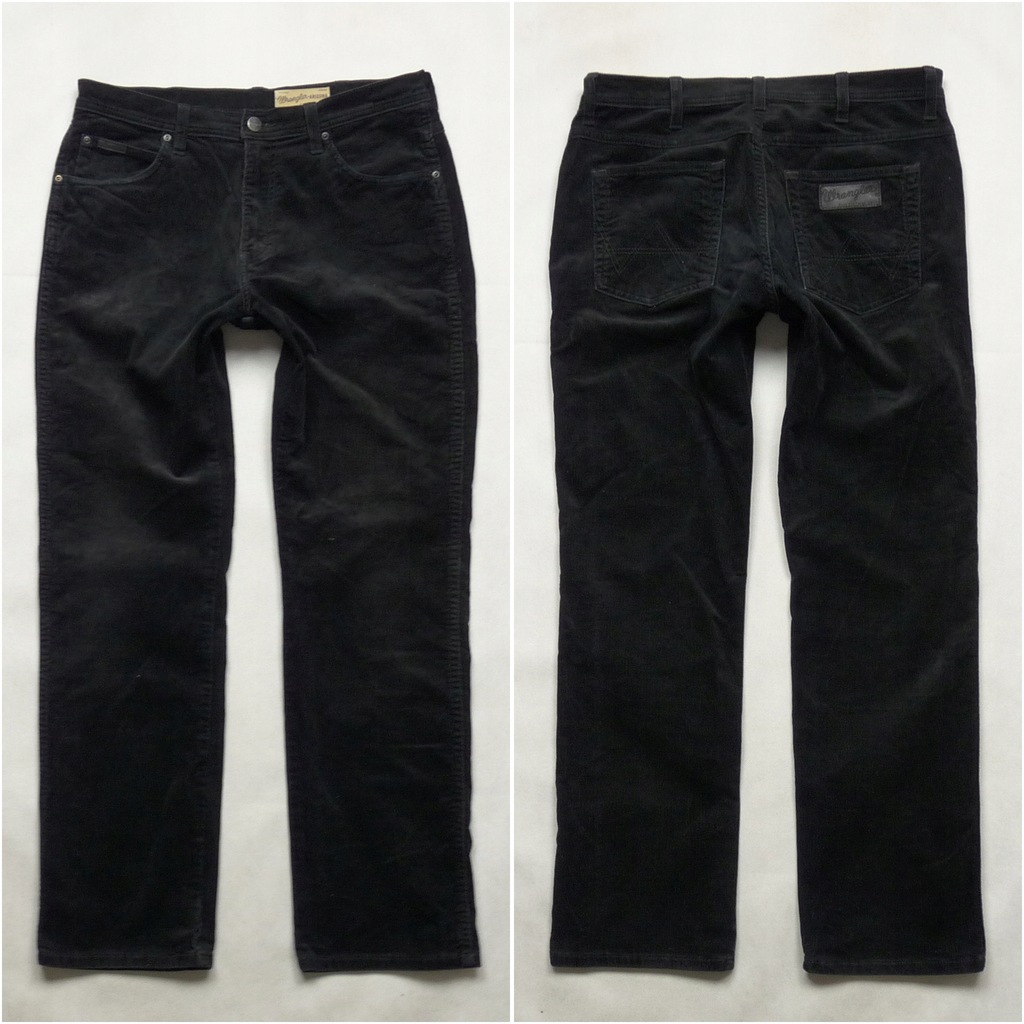 WRANGLER Arizona czarne sztruksowe spodnie W33 L32