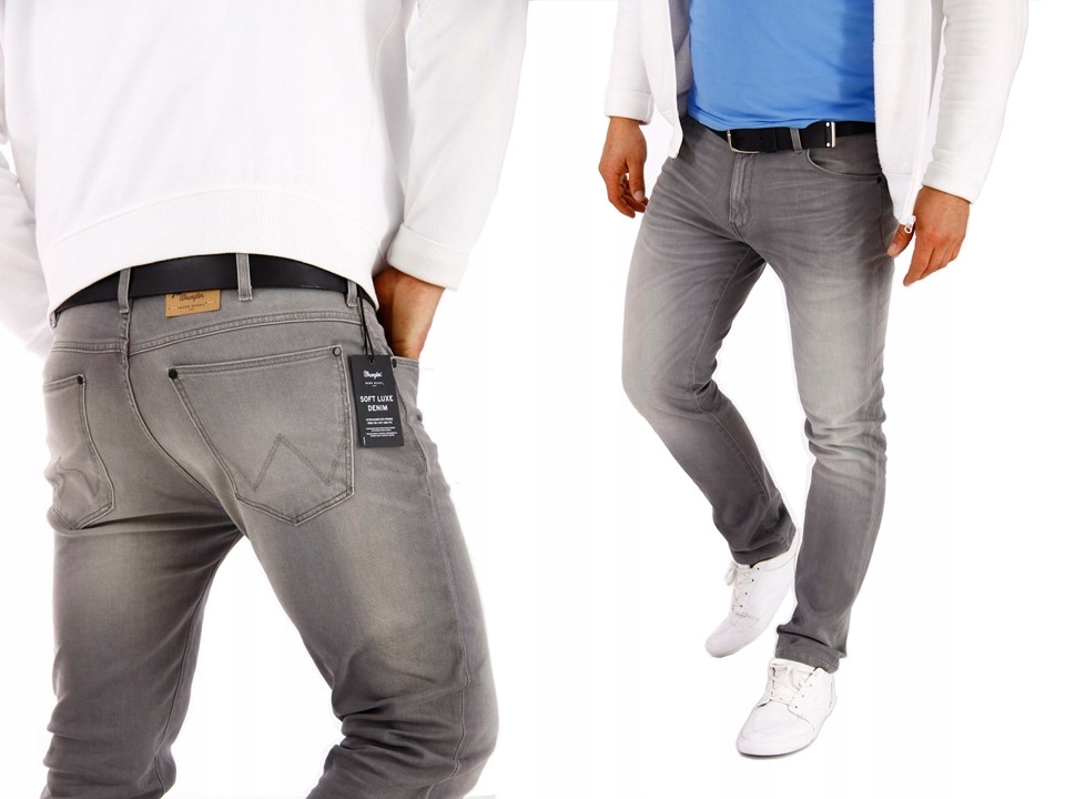 WRANGLER LARSTON spodnie jeans Smooth Grey W28 L32