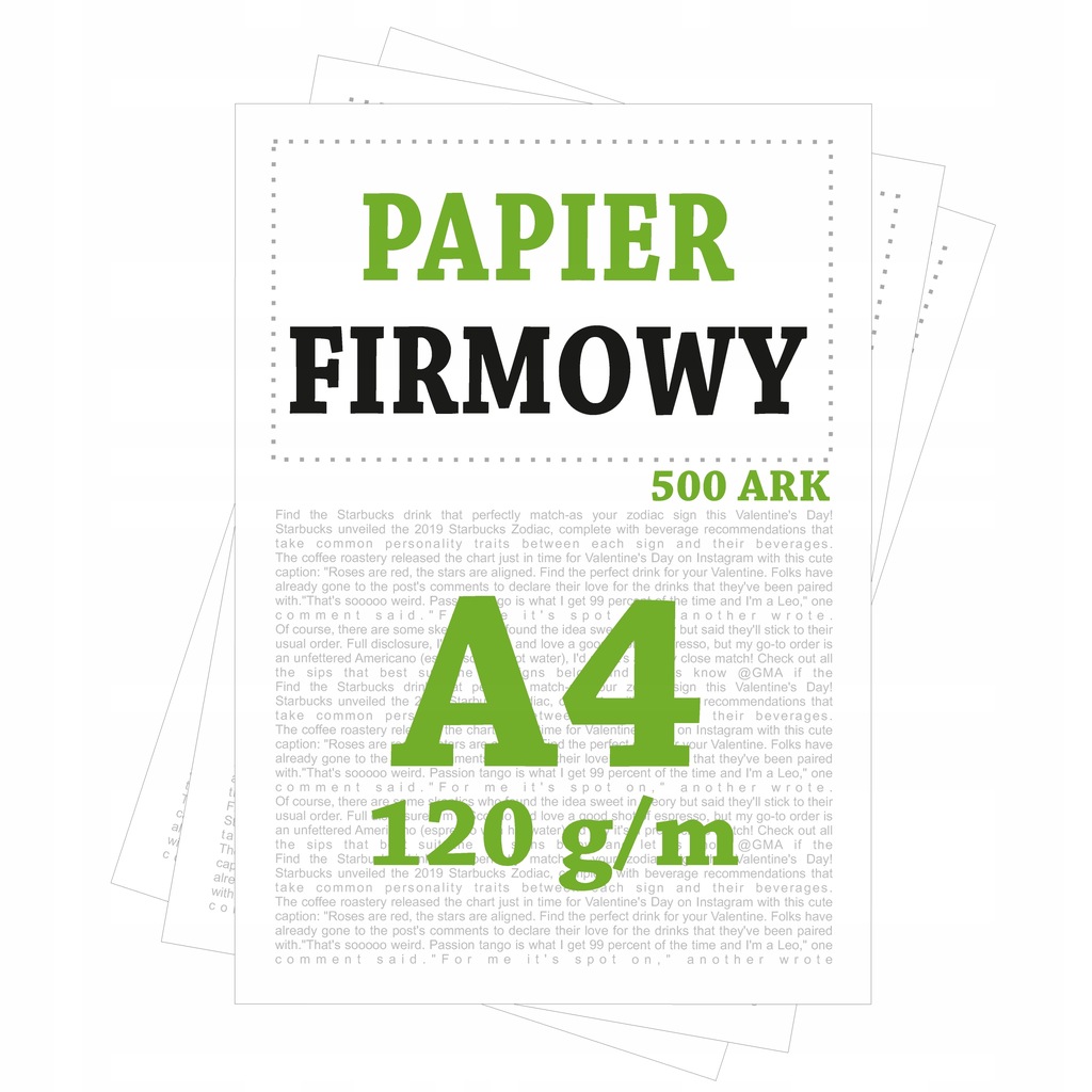 Papier Firmowy A4, 500 ark, 120 g/m, Projekt