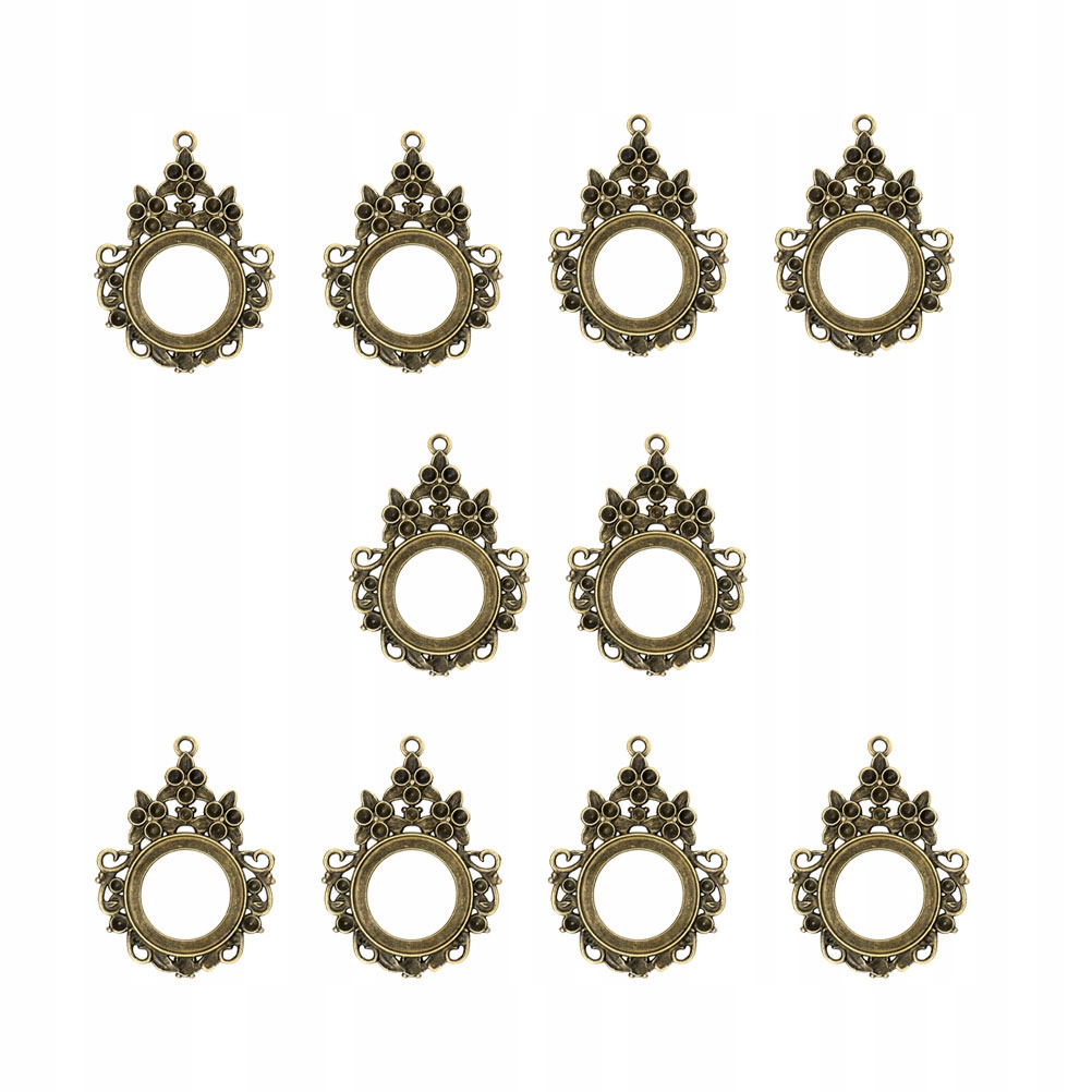 10 Pcs 30mm DIY Alloy Base Plate Pendant Vintage H